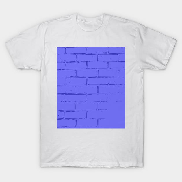 Blue Brick wall T-Shirt by Boo Face Designs